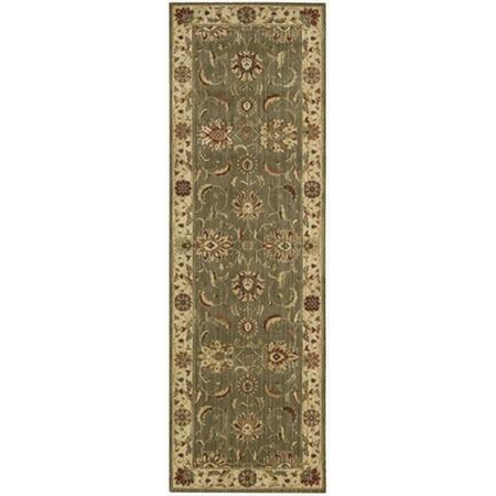 NOURISON Living Treasures Area Rug Collection Green 2 ft 6 in. x 8 ft Runner 99446669025